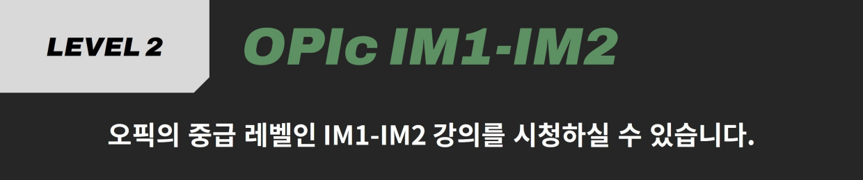 진짜녀석들 오픽 IM1-IM2