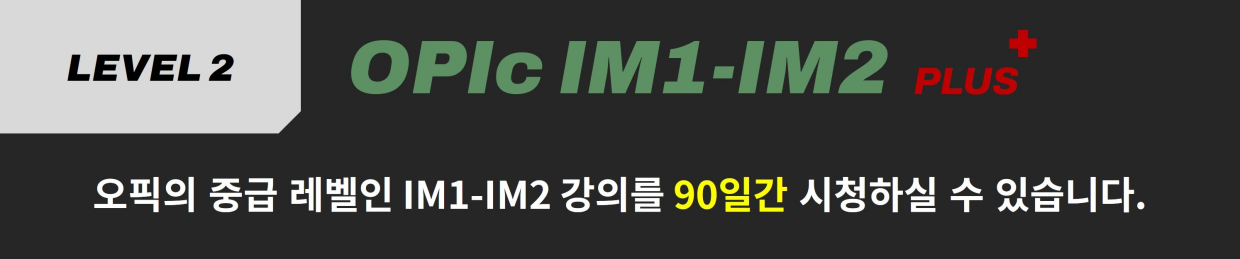 진짜녀석들 오픽 IM1-IM2 플러스